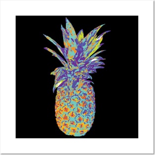 Colorful Pop Art Pineapple Posters and Art